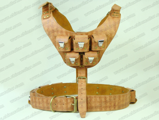 Top quality leather weighted dog harness for pitbull