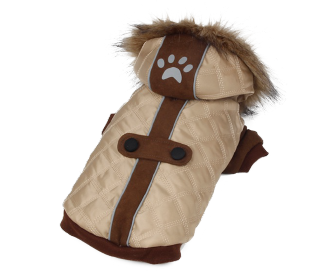 Premium Brand Padded Dog Coat Beige Brown