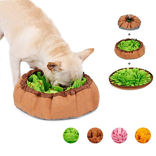 Pet Snuffle Mat for Dogs, Interactive Feed Game for Boredom, Encourages Natural Foraging Skills for Cats Dogs Bowl Travel Use, Dog Treat Dispenser Indoor Outdoor Stress