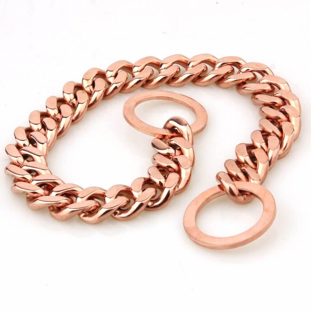 Gold Dog Chain Rose Collar necklace Cuban Link