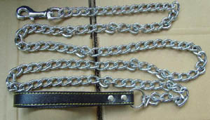 dog lead with leather handle
